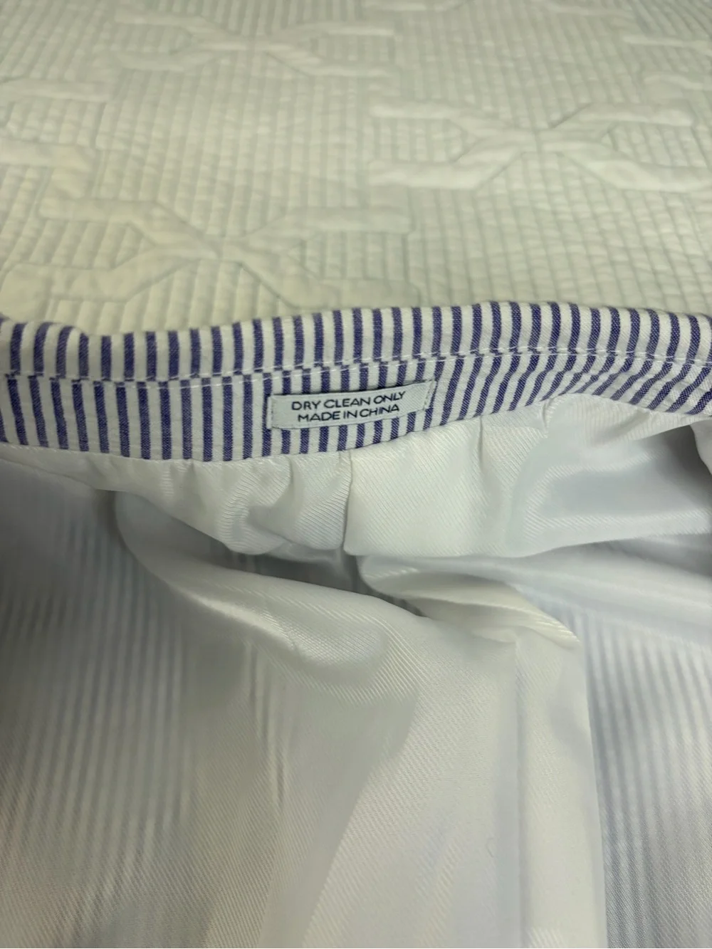 Saddlebred Mens 40R Seersucker Blazer Blue White Striped Cotton Sport Coat